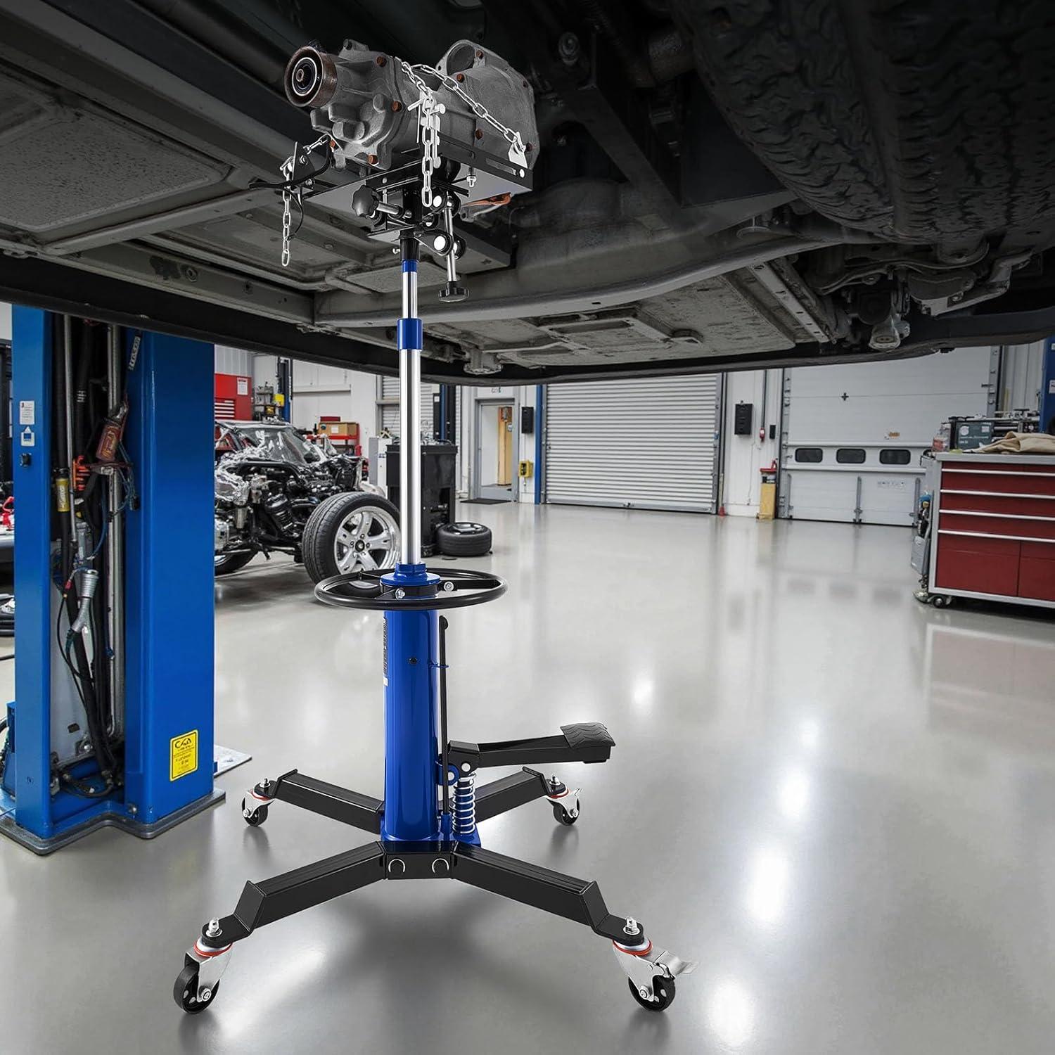 image:imageVEVOR Transmission Jack 3367 High Lift 1100 lbs Hydraulic Telescoping Transmission Jack 2Stage Transmission Stand 12 Ton Capacity with Foot Pedal 360 Swivel Wheel GarageShop Lift HoistsingleStage 1660 LBS