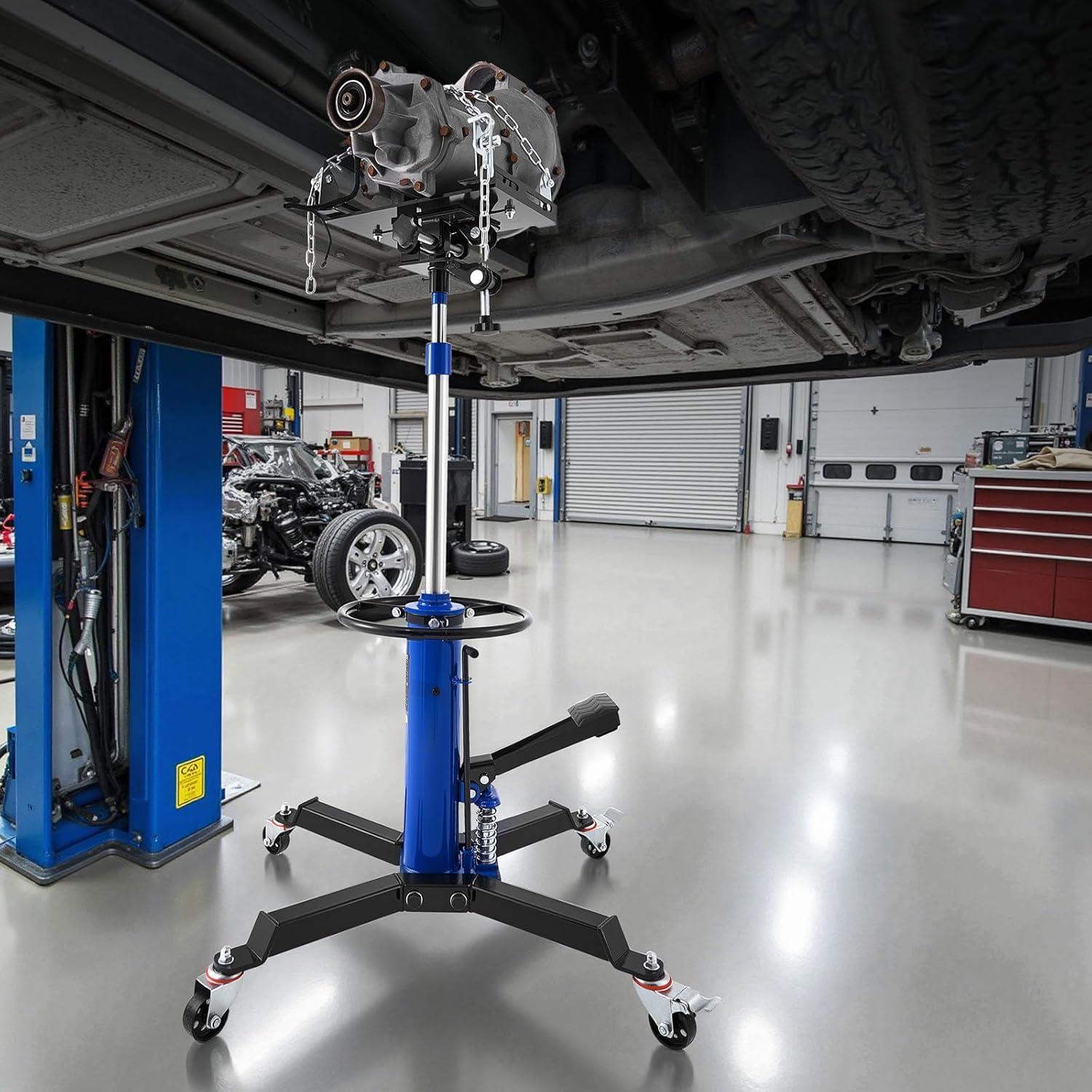 image:imageVEVOR Transmission Jack 3367 High Lift 1100 lbs Hydraulic Telescoping Transmission Jack 2Stage Transmission Stand 12 Ton Capacity with Foot Pedal 360 Swivel Wheel GarageShop Lift Hoist2Stage 1322 LBS