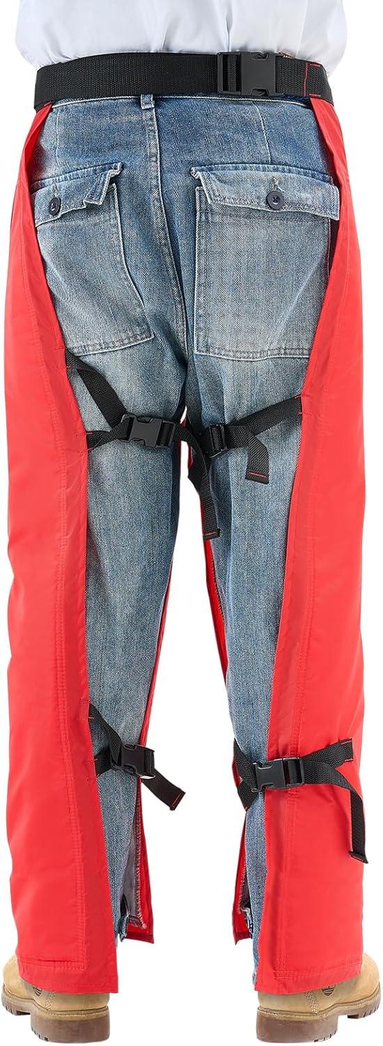 image:imageVEVOR Unisex Apron Style Chainsaw Chaps Class C 8 Layers Chainsaw Pants With Adjustable Belt amp Gear PocketRed