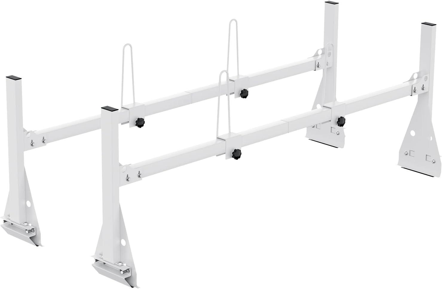 image:imageVEVOR Van Roof Ladder Racks 59 Adjustable HeavyDuty Steel Racks 600 lbs Capacity for Chevrolet Express 1500 2500 3500Ford E150 E250 E350GMC Savana 2 Bars2 Bars