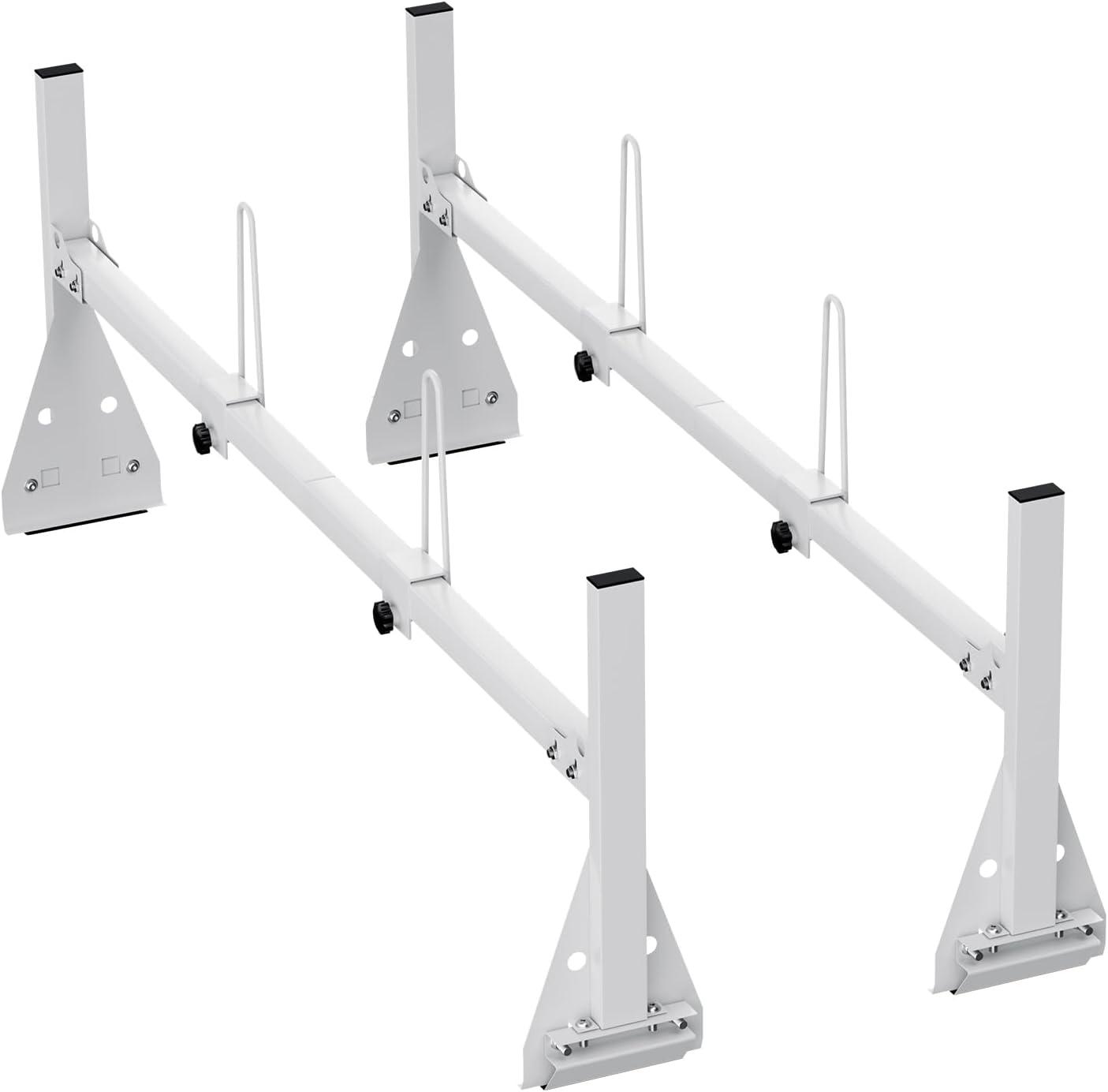 image:imageVEVOR Van Roof Ladder Racks 59 Adjustable HeavyDuty Steel Racks 600 lbs Capacity for Chevrolet Express 1500 2500 3500Ford E150 E250 E350GMC Savana 2 Bars2 Bars