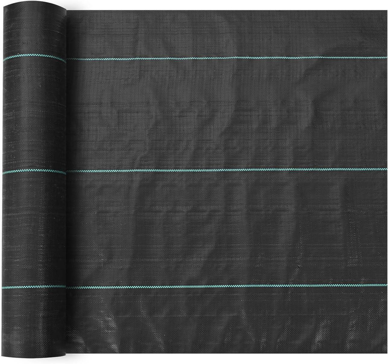 image:imageVEVOR Weed Barrier Landscape Fabric 3x300 FT Heavy Duty Garden Weed Fabric 32Oz Woven Weed Control Fabric Weed Blocker Mat Easy Setup Durable PP Gardening Fabric for Driveway Ground Cover Black