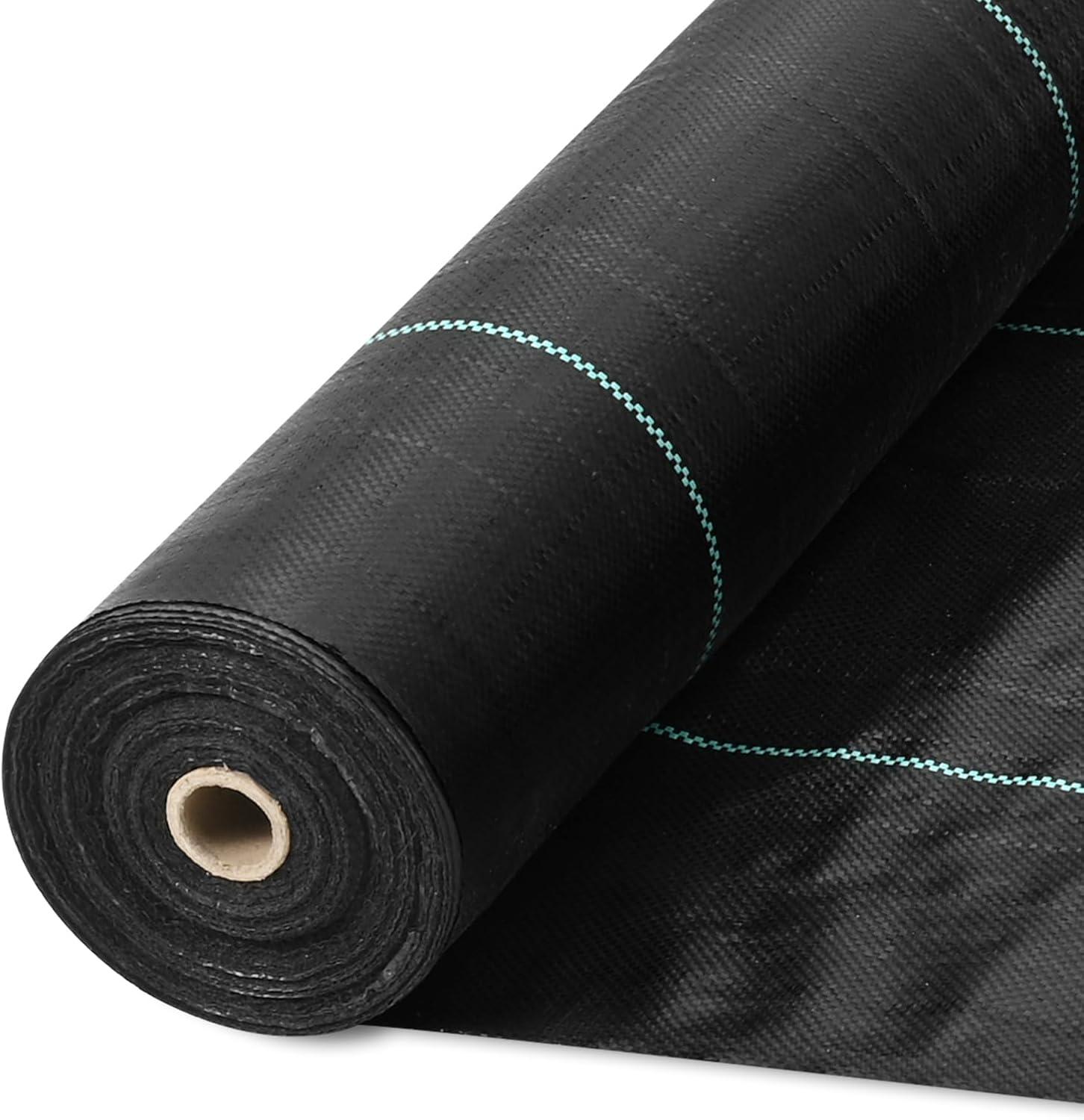 image:imageVEVOR Weed Barrier Landscape Fabric 3x300 FT Heavy Duty Garden Weed Fabric 32Oz Woven Weed Control Fabric Weed Blocker Mat Easy Setup Durable PP Gardening Fabric for Driveway Ground Cover Black