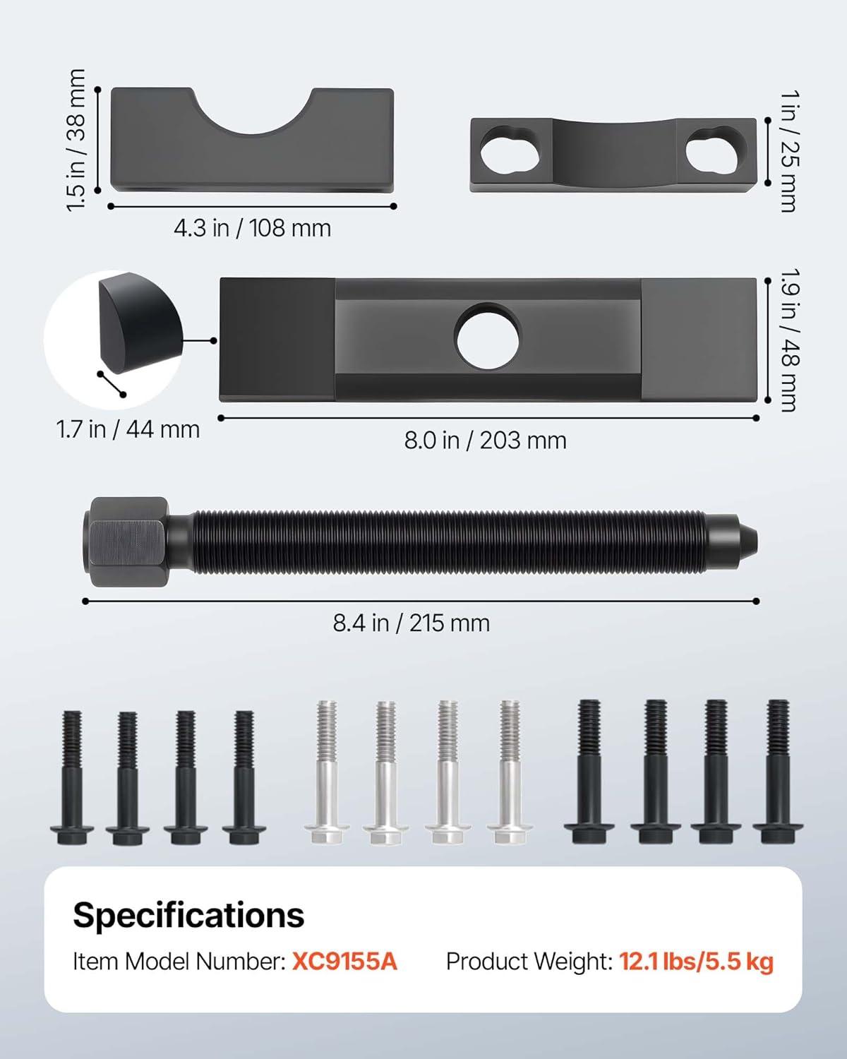 image:imageVEVOR Yoke Puller Made for Class 68 Transportation Trucks and Equipment Heavy Duty Yoke Removal Tool Kit Automotive Yoke Puller Kit Compatible with Kenworth Peterbilt Freightliner Mack VolvoYoke Puller