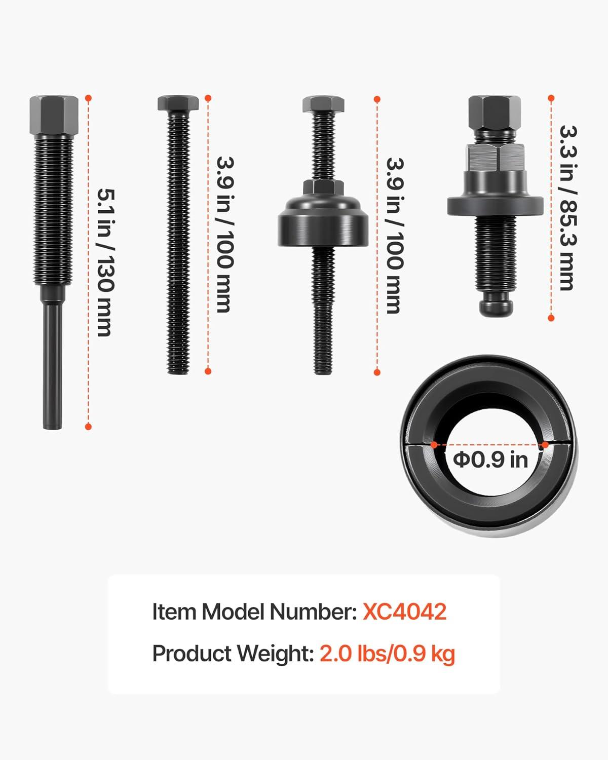 image:imageVEVOR Yoke Puller Made for Class 68 Transportation Trucks and Equipment Heavy Duty Yoke Removal Tool Kit Automotive Yoke Puller Kit Compatible with Kenworth Peterbilt Freightliner Mack Volvopower steering pump pulley removal tool