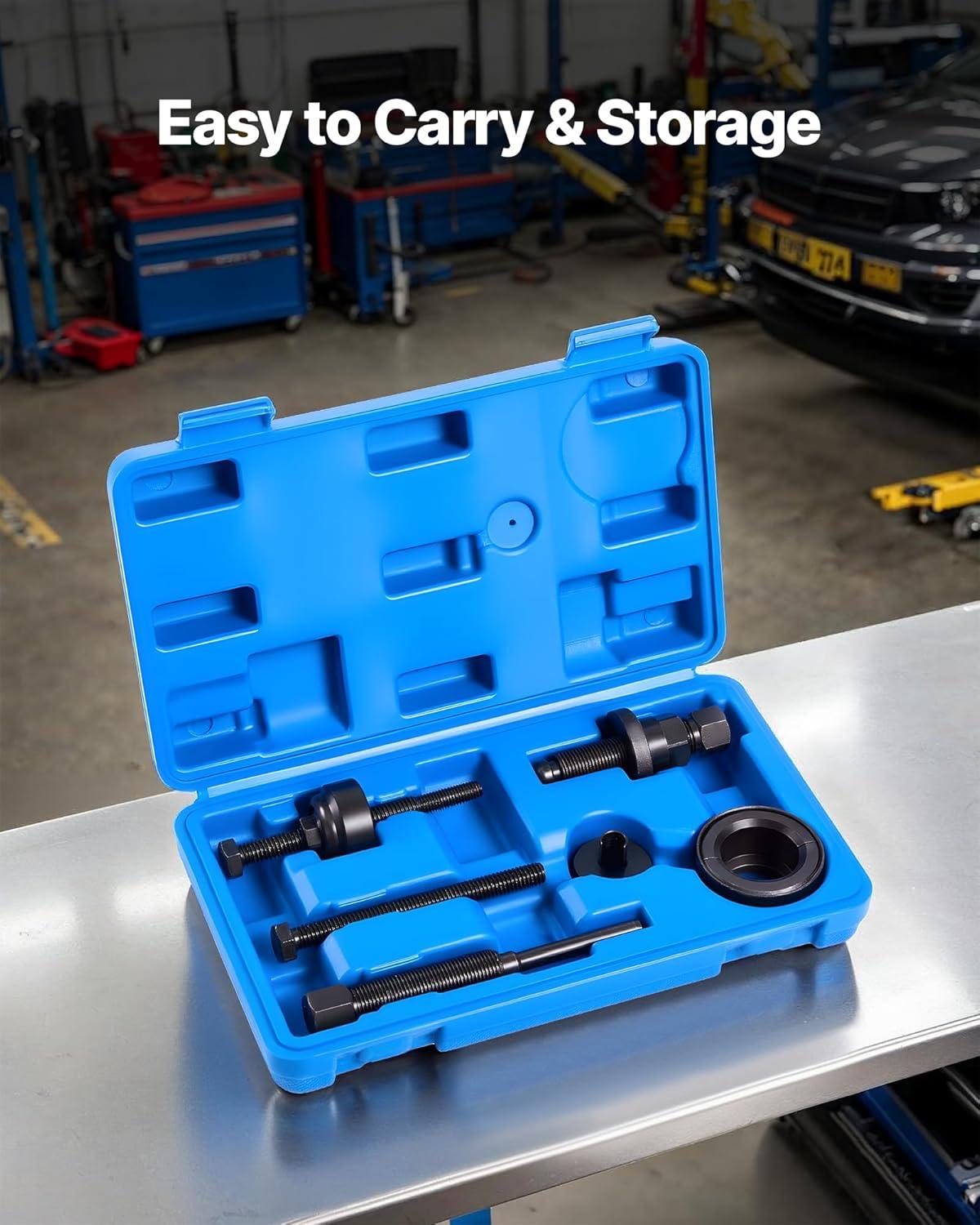 image:imageVEVOR Yoke Puller Made for Class 68 Transportation Trucks and Equipment Heavy Duty Yoke Removal Tool Kit Automotive Yoke Puller Kit Compatible with Kenworth Peterbilt Freightliner Mack Volvopower steering pump pulley removal tool