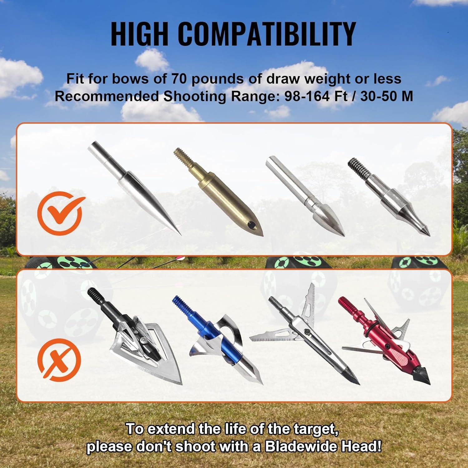 image:imageVEVOR15 x15 AllSide Shotting Archery Arrow Target Outdoor Portable Archery Target with Carry Handle Easy Arrow Removal Great Visibility Lightweight Easy to Transport BlackBlack