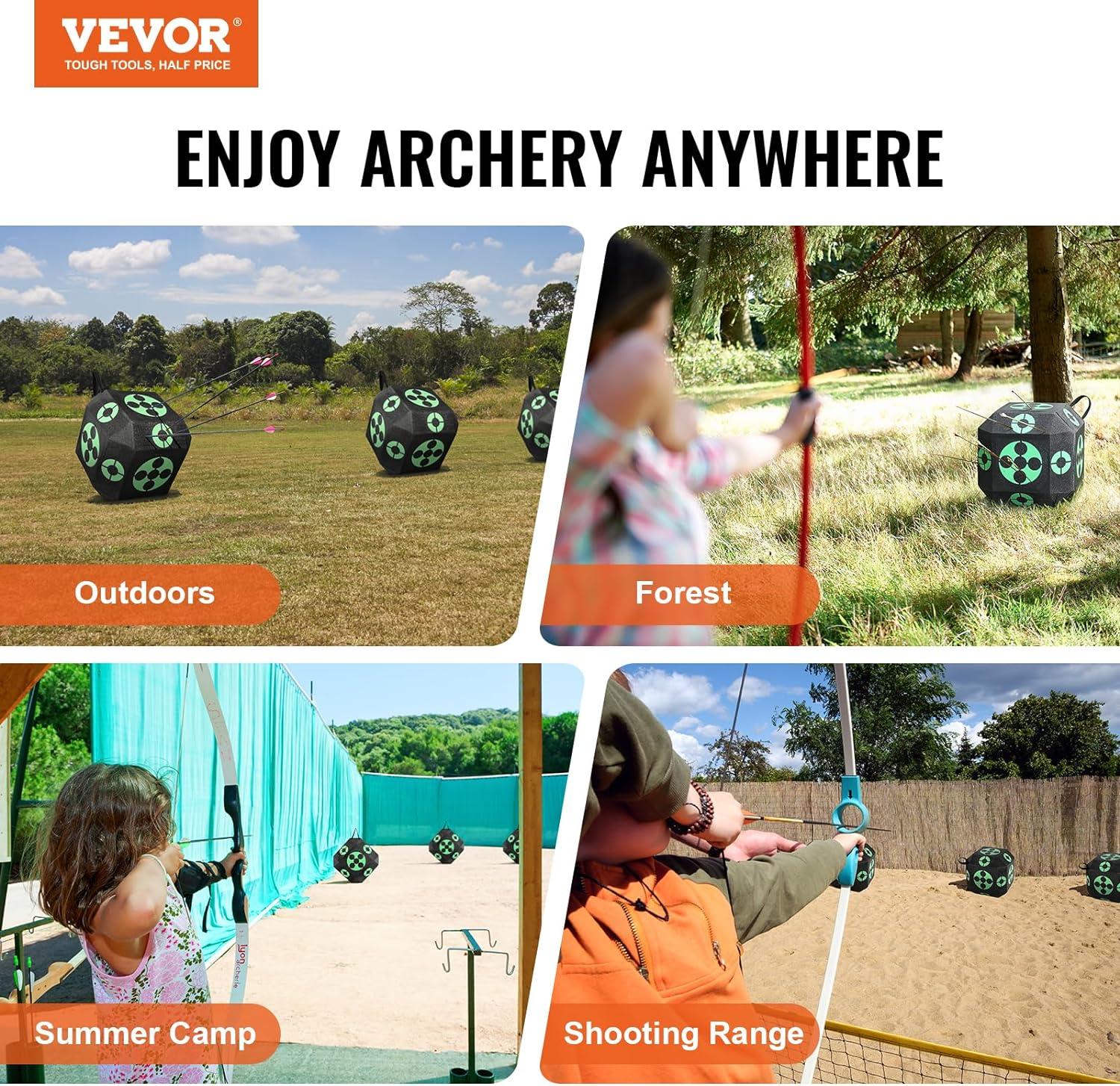 image:imageVEVOR15 x15 AllSide Shotting Archery Arrow Target Outdoor Portable Archery Target with Carry Handle Easy Arrow Removal Great Visibility Lightweight Easy to Transport BlackBlack