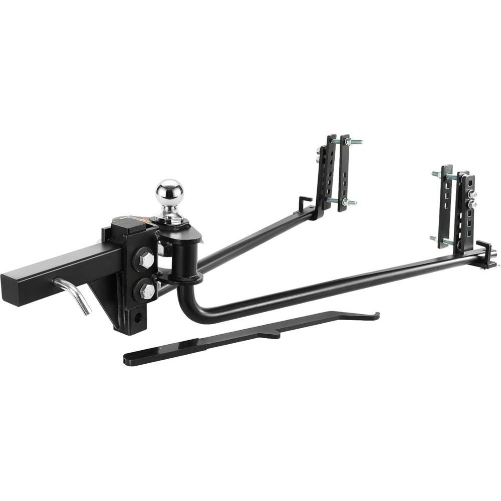 image:imageVEOVR Weight Distribution Hitch 1000 lbs Weight Distributing Hitches Kit with Sway Control for Trailer 2in Solid Steel Shank 2516 in Alloy Steel Ball Powder Coated Load Leveling Hitch Black1000lbs