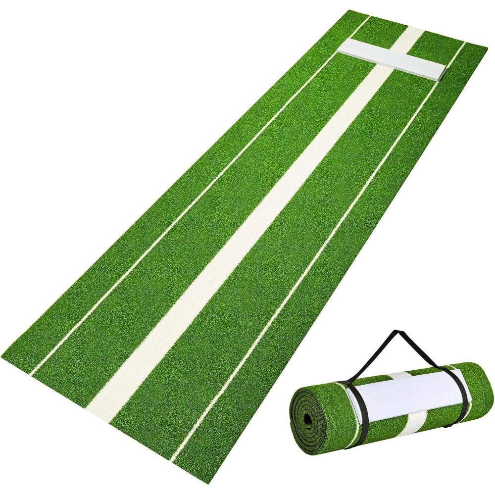 image:imageVEVOR 10x3ft SoftballBaseball Pitching Mat with Rubber Mound  AntiFade Turf amp AntiSlip Foam Backing Portable Fastpitch Training Aid for IndoorOutdoor Practice RedGreenGreen