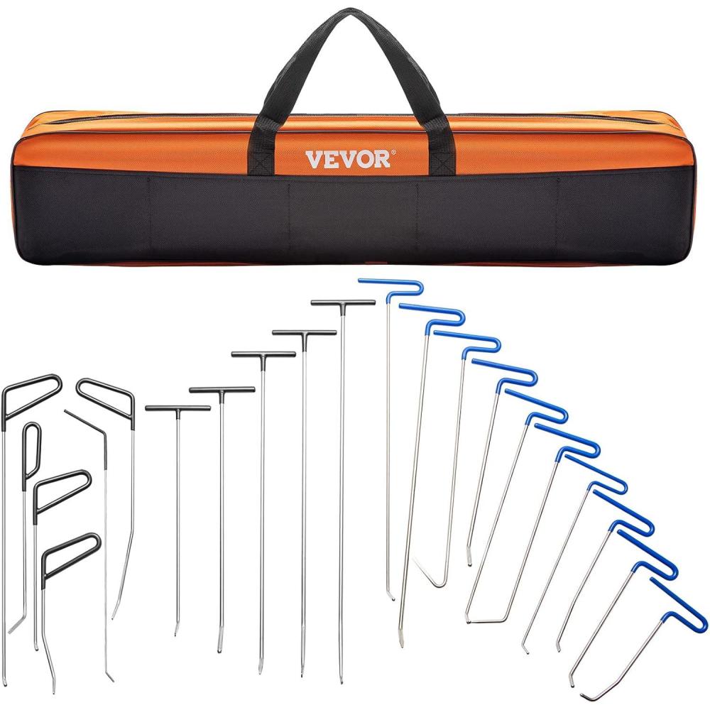image:imageVEVOR 117 PCS Dent Removal Kit Paintless Dent Repair Kit with Golden Lifter Bridge Puller Slide Hammer Tbar Dent Puller Suction Cup Dent Puller for Auto Body Dents Hail Damage Door Ding21 Pcs with 21 Rods