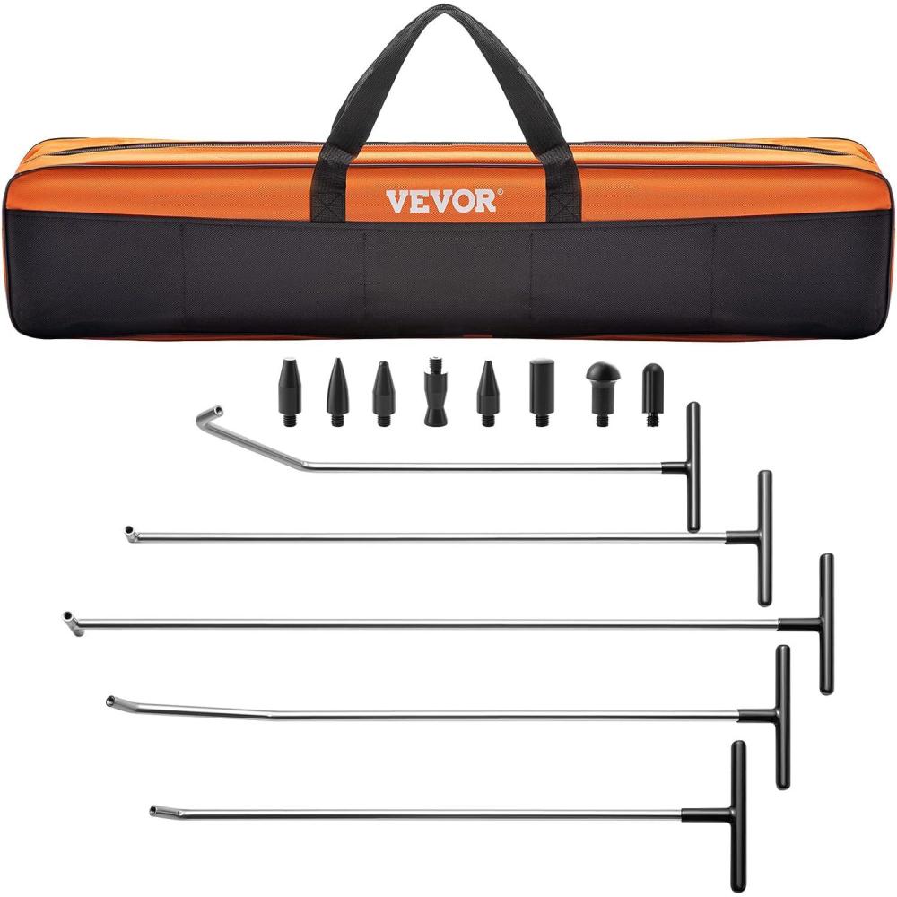 image:imageVEVOR 117 PCS Dent Removal Kit Paintless Dent Repair Kit with Golden Lifter Bridge Puller Slide Hammer Tbar Dent Puller Suction Cup Dent Puller for Auto Body Dents Hail Damage Door Ding13 Pcs with 5 Rods