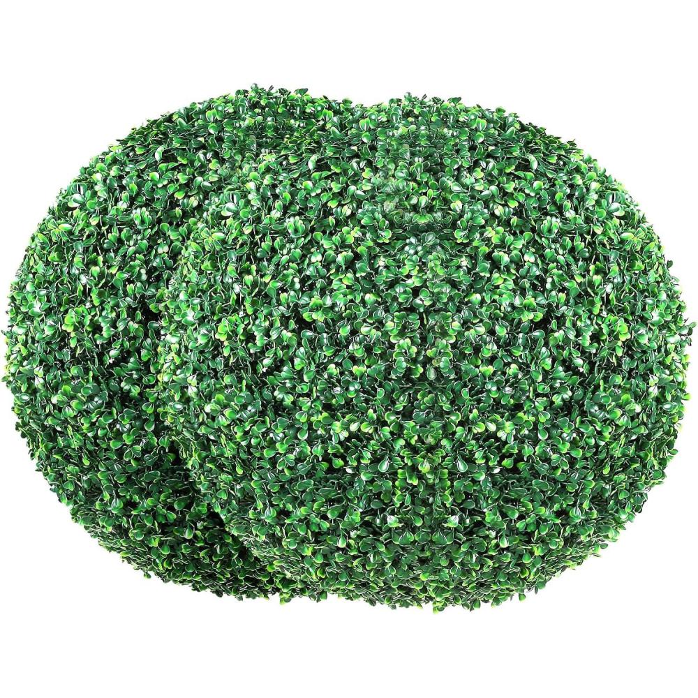 image:imageVEVOR 2 Pcs 20 Artificial Plant Topiary Ball Faux Boxwood Balls with 2 LED Light String AllYear Green Faux Plant Decorative Balls for Backyard BalconyGarden Wedding and Home Dcor16 Inchball