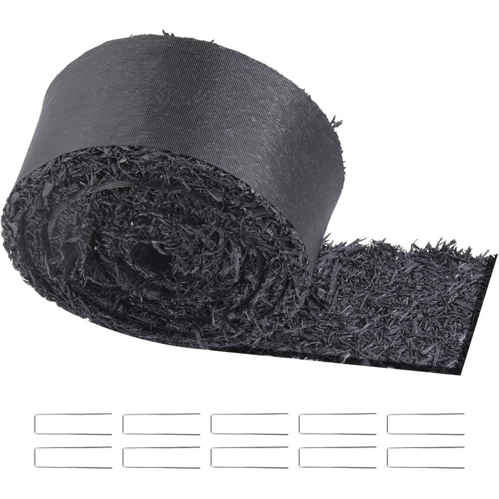 image:imageVEVOR 2Pack Recycled Rubber Mulch Mat 120 x 45 inPermanent Rubber Mulch for Landscaping Black Mulch Garden Edging Border for PlantsVegetables amp Flower Garden Barrier120 x 45 in