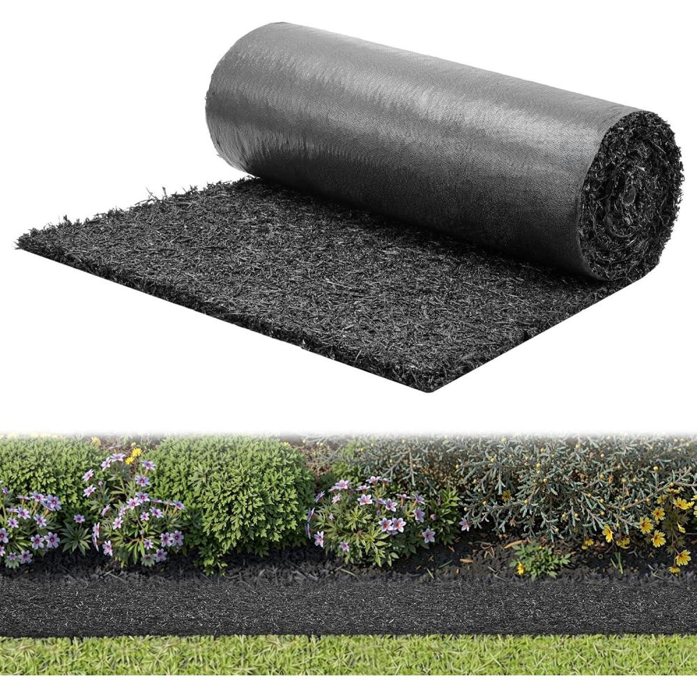 image:imageVEVOR 2Pack Recycled Rubber Mulch Mat 120 x 45 inPermanent Rubber Mulch for Landscaping Black Mulch Garden Edging Border for PlantsVegetables amp Flower Garden Barrier96 x 24 in