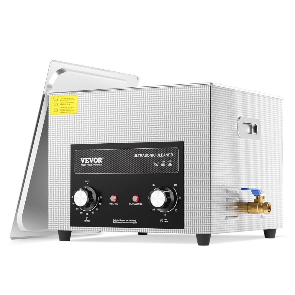 image:imageVEVOR 3L Sonic Cleaner with Heater Timer amp Basket Professional Digital Sonic Cavitation Machine 120W Cleaning Machine for Watch Instruments Glasses Coin Metal Parts Tool15L