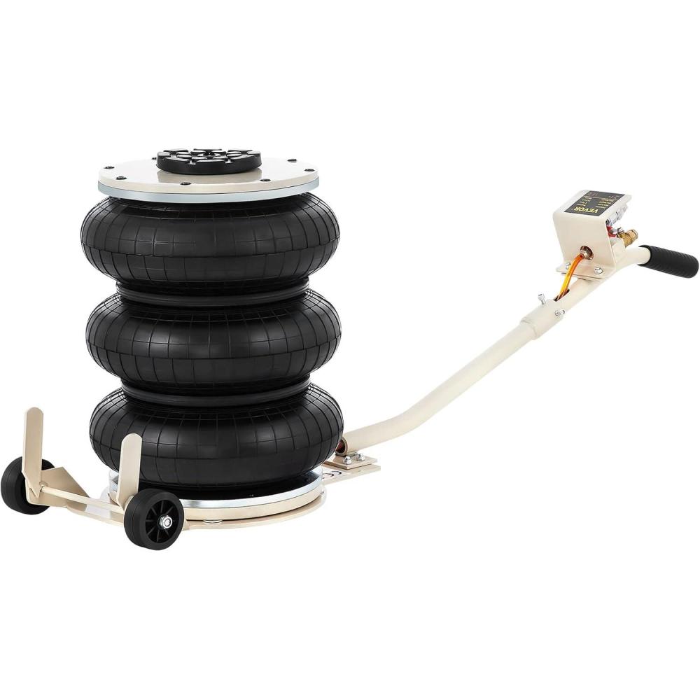 image:imageVEVOR 5 Ton11000 lbs Triple Bag Air Jack Air Bag Jack Lift Up to 1575 Inch 35S Fast Lifting for Cars with Long Handle Beige5T Long Handle