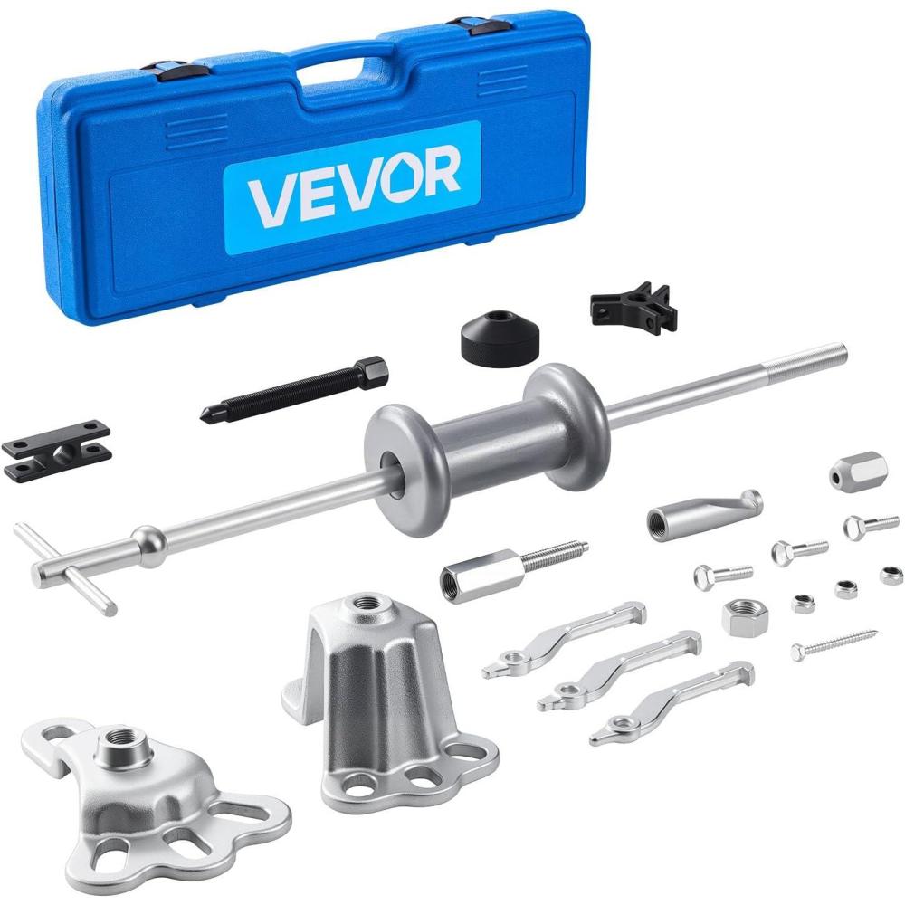 image:imageVEVOR 9Way Slide Hammer Puller Set 15PCS Front Wheel Hub Bearing Remover amp Rear Wheel Axle Hub Dent Shaft Puller Tool Kit Axle Bearing Puller Tool Kit and Slide Hammer Remover Set with Carry Boxslide hammer puller set