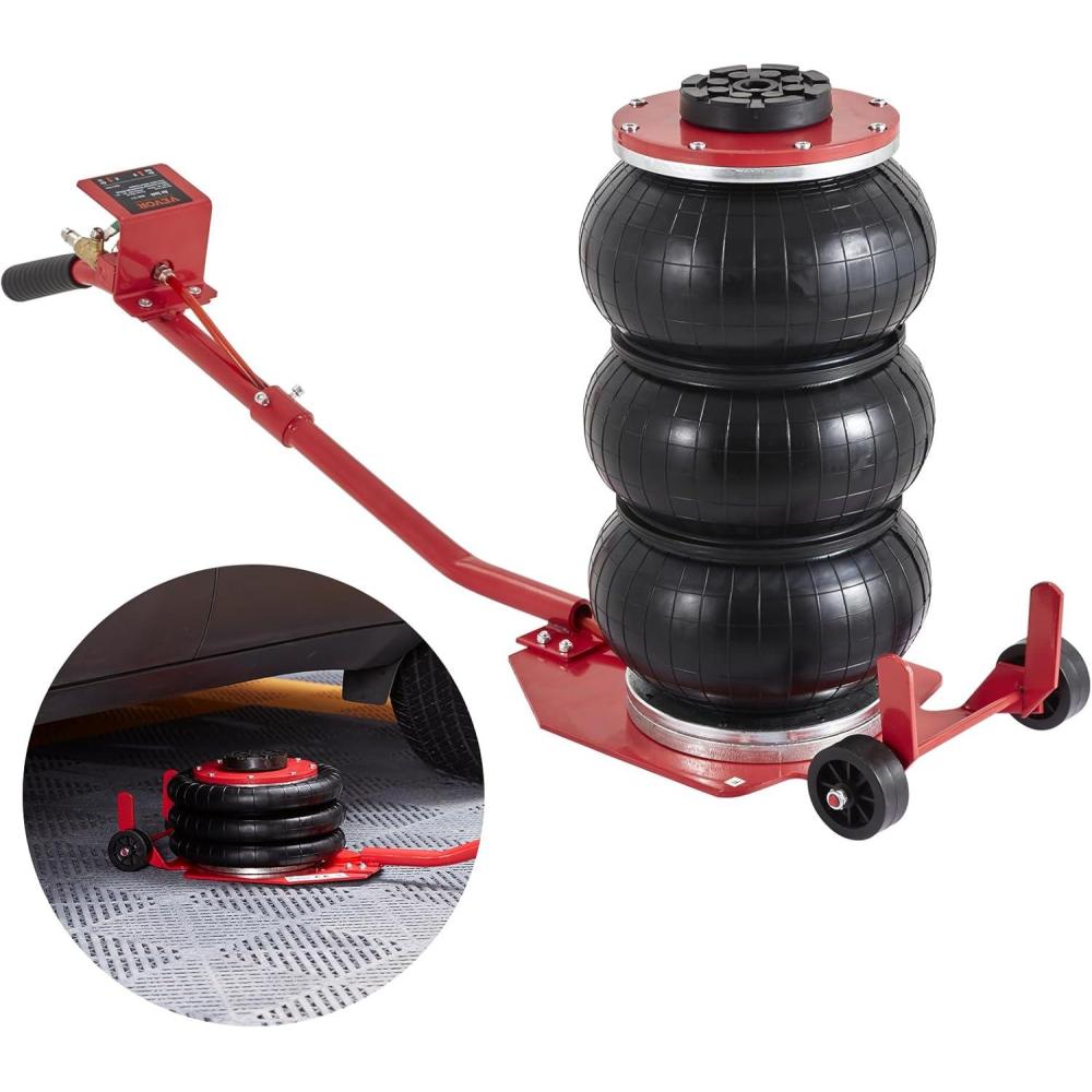 image:imageVEVOR Air Jack 3 Ton6600 lbs Triple Bag Air Jack Air Bag Jack Lift Range 591575 Airbag Jack with Adjustable Long Handle 35 S Fast Lifting for Car Auto Shop Garage3T long Handle