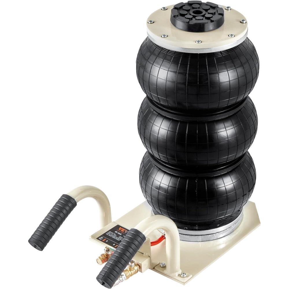 image:imageVEVOR Air Jack 3 Ton6600 lbs Triple Bag Air Jack with Heightened Column Lifting Up to 213 Inch amp Adjustable Handle with Thick Rubber Pad 16S Lifting Pneumatic Bag Jack Fits for Car SUV3Thigh 177inshort Handle