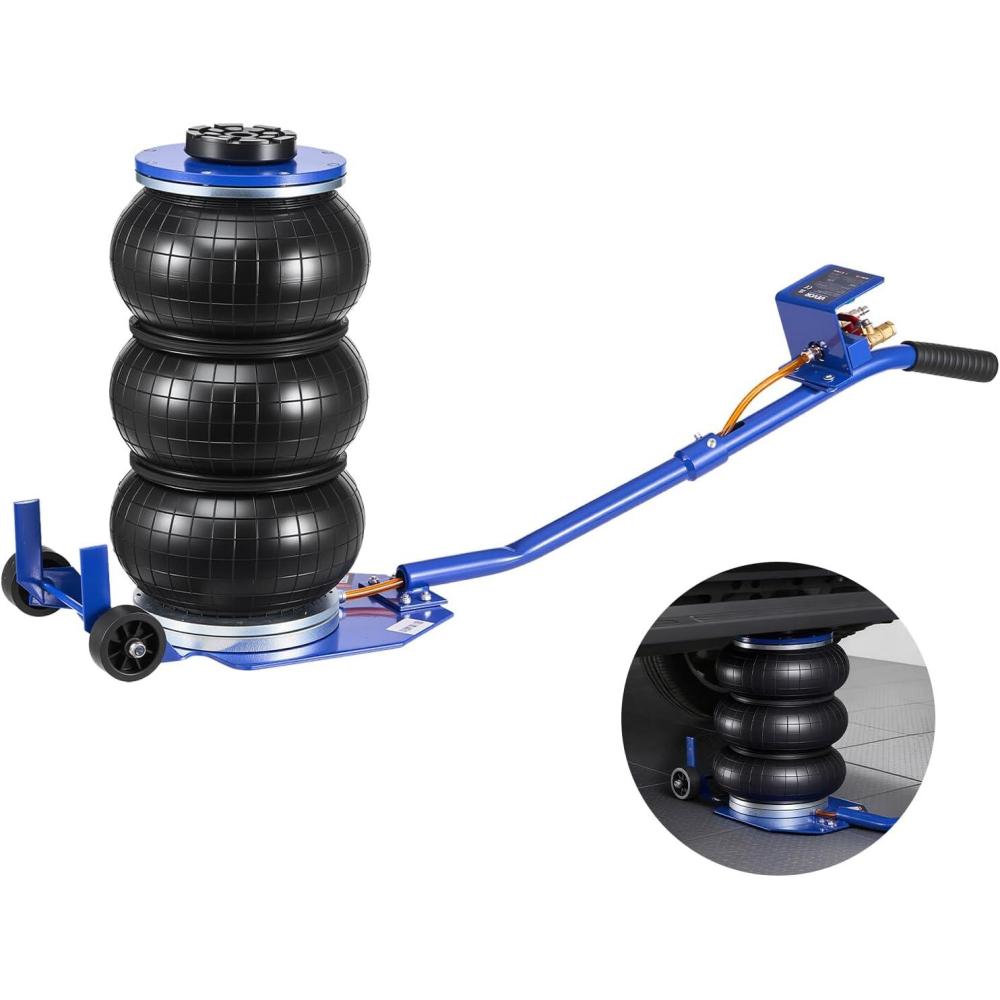 image:imageVEVOR Air Jack 3 Ton6613 lbs Triple Bag Air Jack Airbag with Six Steel Pipes Lift Up to 177 inch450 mm 16 s Fast Lifting Pneumatic with Long Handle amp Rubber Pad for Cars SUVs Pickup TrucksLong Handle