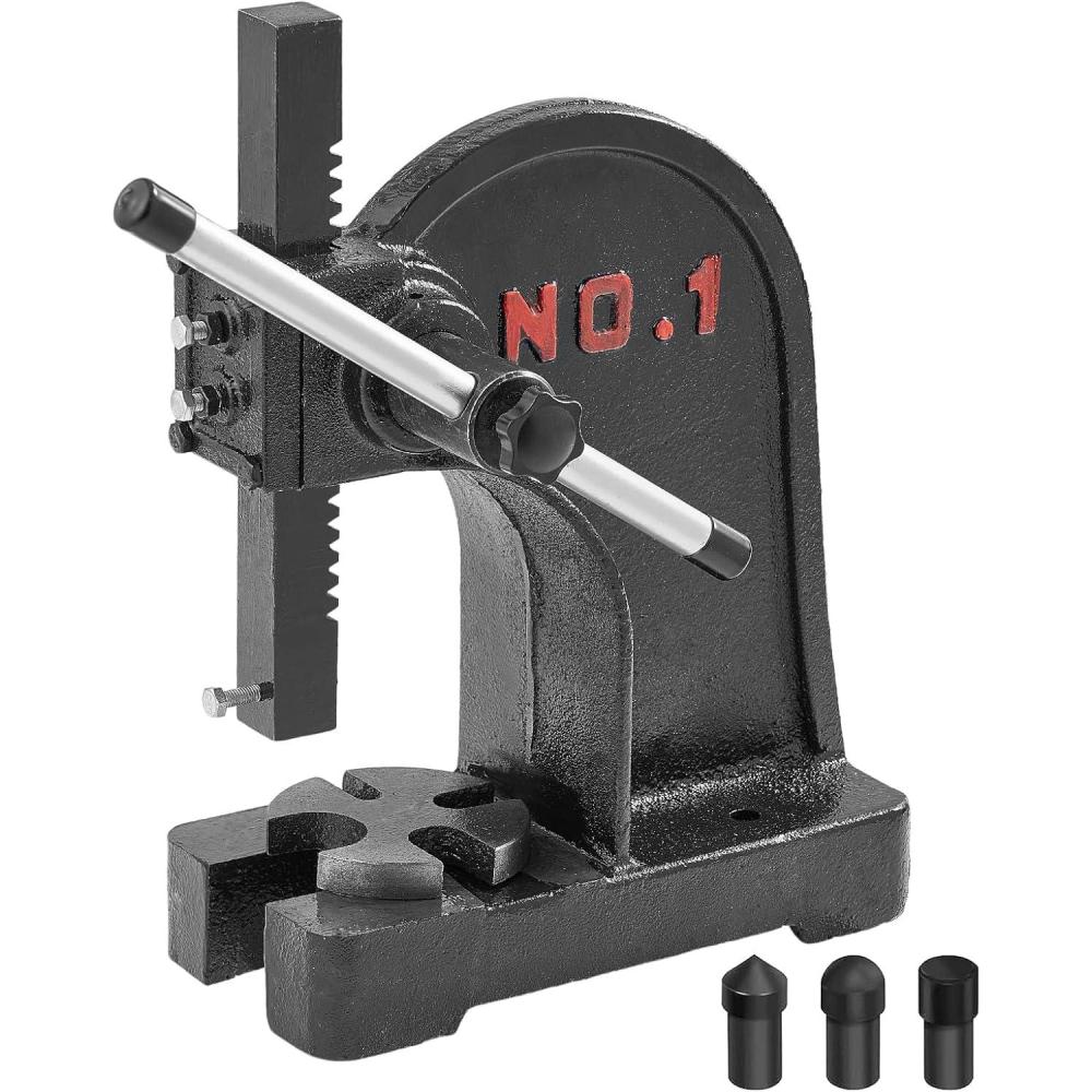 image:imageVEVOR Arbor Press 1 Ton Manual Arbor Press with Handwheel 59 Maximum Height Cast Iron Heavyduty Manual Desktop Arbor Press Precision Hand Press for Stamping Bending Stretching Forming1T