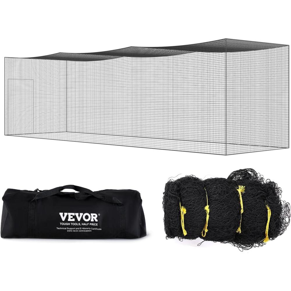 image:imageVEVOR Baseball Batting Netting 1035415575 FT NET ONLY Professional Softball Baseball Batting Hitting Training NetHeavy Duty Enclosed PE Practice Portable Pitching Cage Net with Door amp Carry Bag35FT