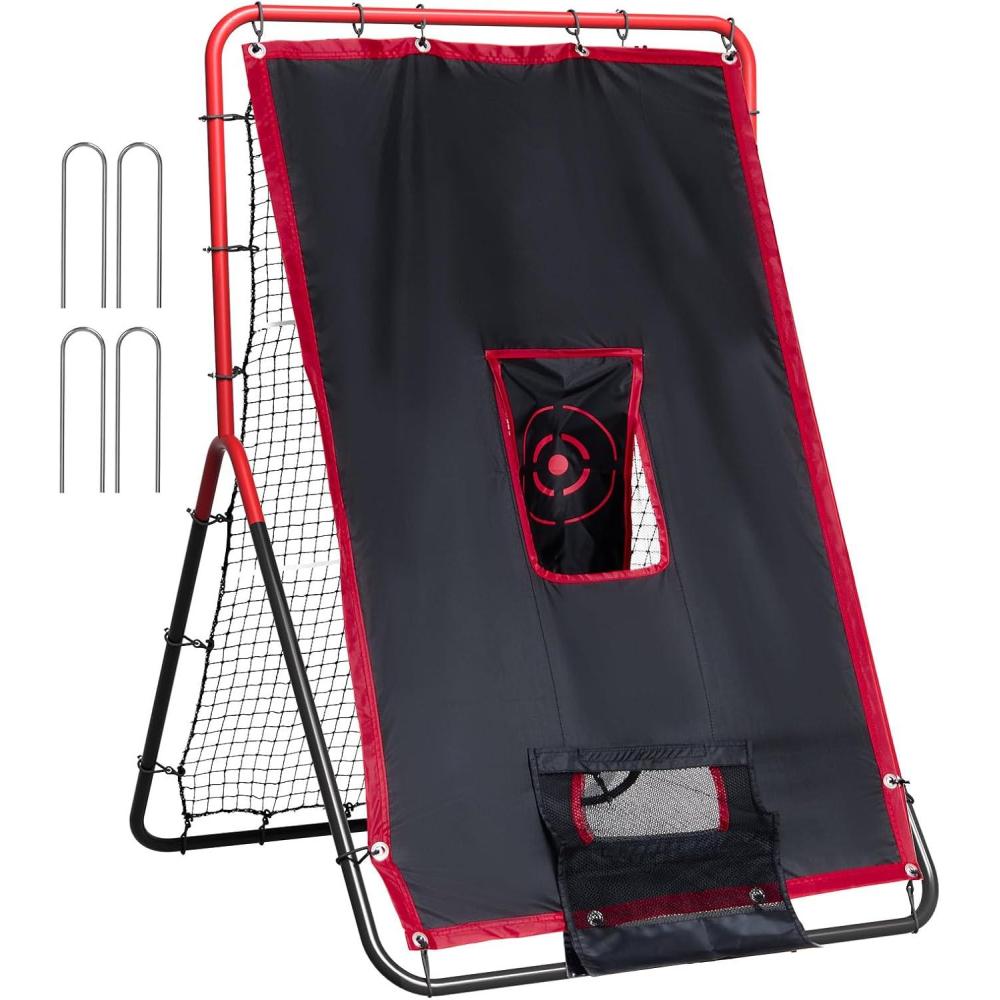 image:imageVEVOR Baseball and Softball Rebounder Net PitchBack Baseball Pitching Net Volleyball Pitch Return Trainer Rebound Net with Pitching Target All Angle Fielding Rebound Net for Grounders Pop Flies3X45FTupgraded 2IN1