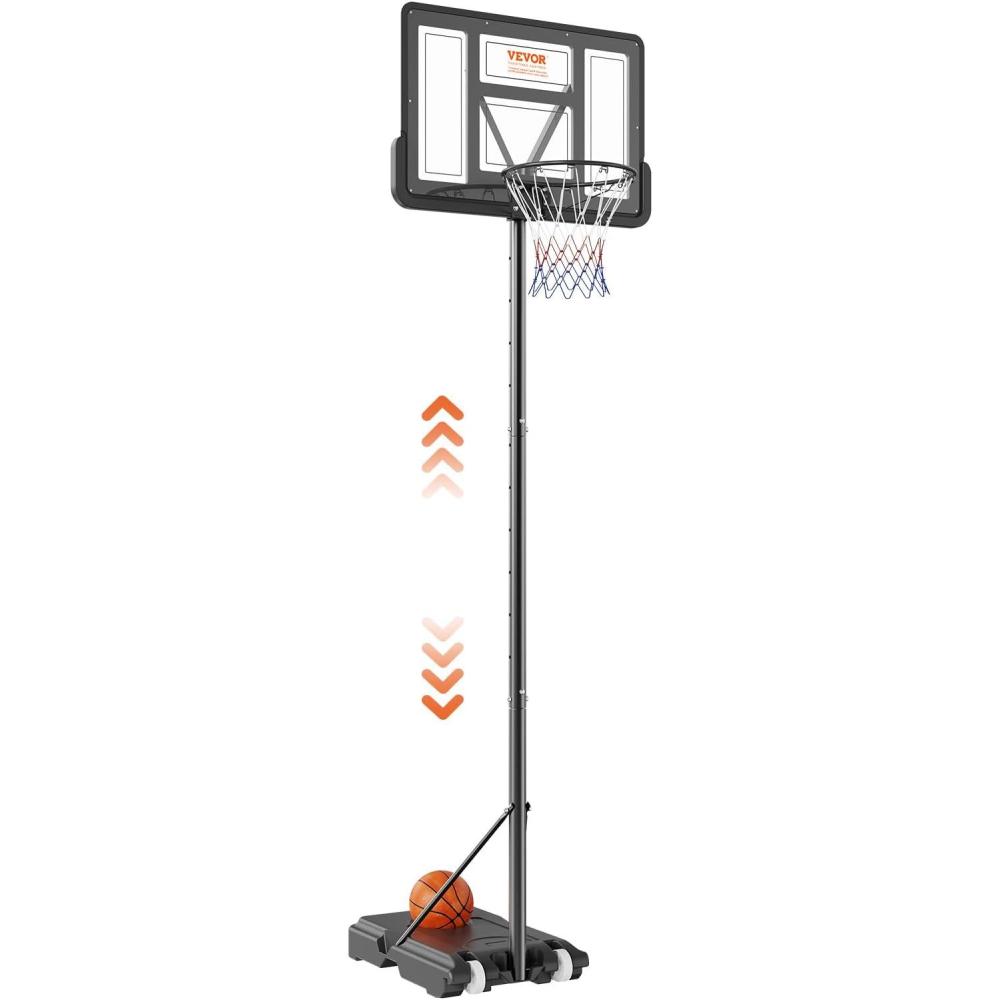 image:imageVEVOR Basketball Hoop 44 48 50 54 Inchs 4410 FT Height Adjustable Basketball Portable Hoop amp Goal Basketballs Hoop Outdoor PC Backboard for Kids Adults Basketball Court Schools Parks44