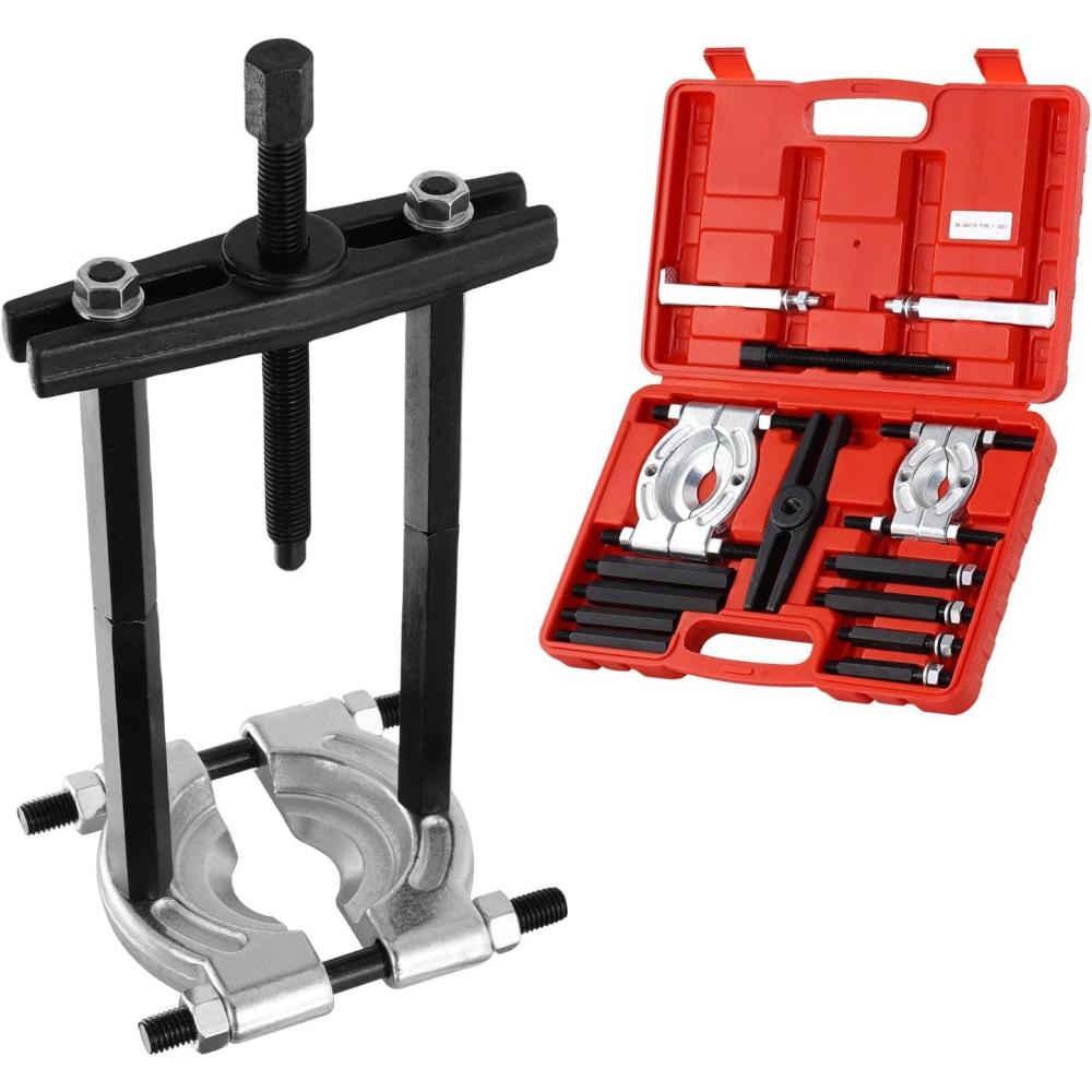 image:imageVEVOR Bearing Puller Kit 14Piece 5 Ton Bearing Separator Pinion Wheel Bearing Removal Kit with 2 and 3 Jaws Bearing Separator and Puller Set Heavy Duty Bearing Splitter Tool Kit with Case14Piece