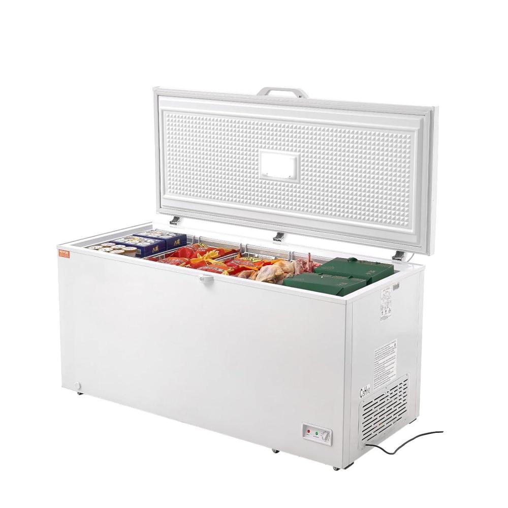 image:imageVEVOR Chest Freezer 128 Cuft 345 L Large Deep Freezer amp 4 Removable Baskets Freestanding Top Open Door Commercial Chest Freezers with Locking Lid 7Level Adjustable Temp LED Lighting 6 Wheels172 Cuft
