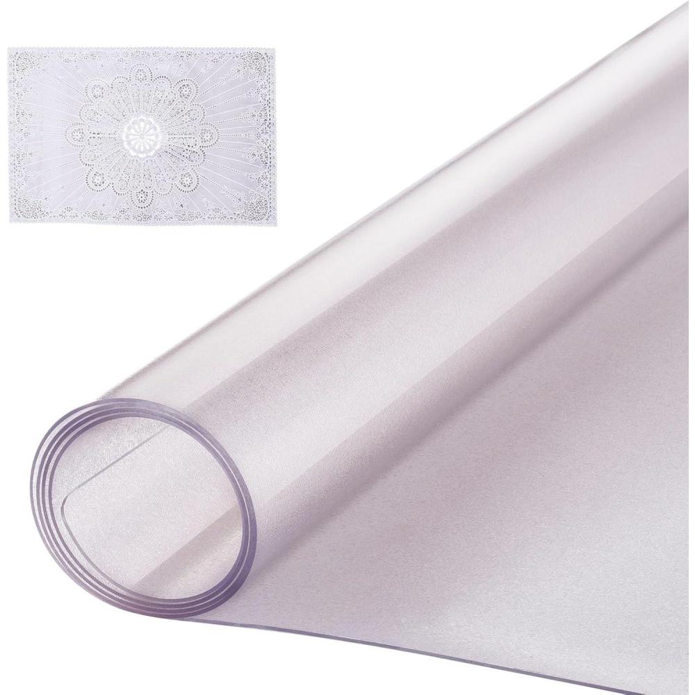 image:imageVEVOR Clear Table Cover Protector 48 inch1230 mm Round Table Cover 15 mm Thick PVC Plastic Tablecloth Waterproof Desktop Protector for Writing Desk Coffee Table Dining Room Table60 x 36 Rectangular