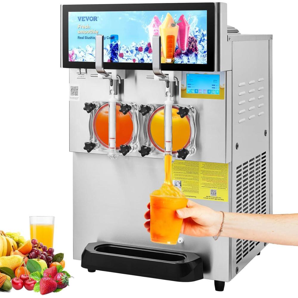 image:imageVEVOR Commercial Slushy Machine 8L 21 Gal Single Bowl Cool and Freeze Modes 1050W Stainless Steel Margarita Smoothie Frozen Drink Maker Slushie Machine for Party Cafes Restaurants Bars Home8L8L