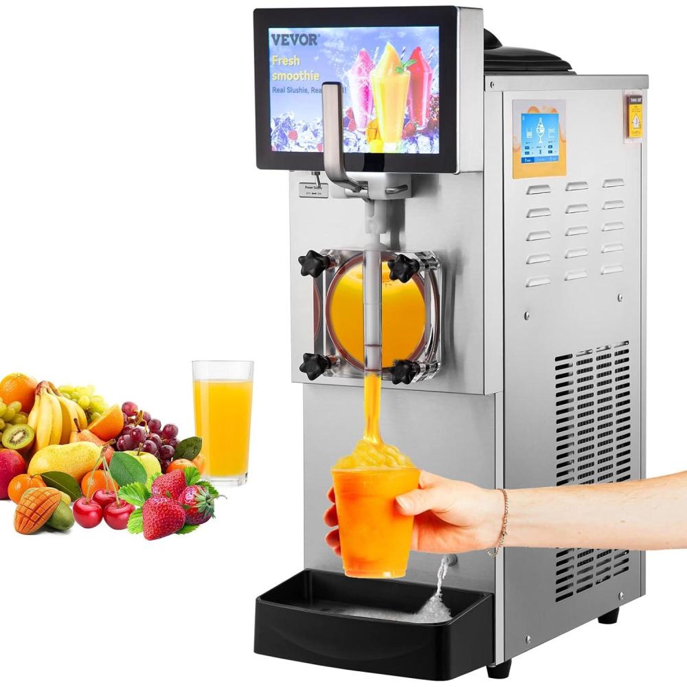 image:imageVEVOR Commercial Slushy Machine 8L 21 Gal Single Bowl Cool and Freeze Modes 1050W Stainless Steel Margarita Smoothie Frozen Drink Maker Slushie Machine for Party Cafes Restaurants Bars Home8L