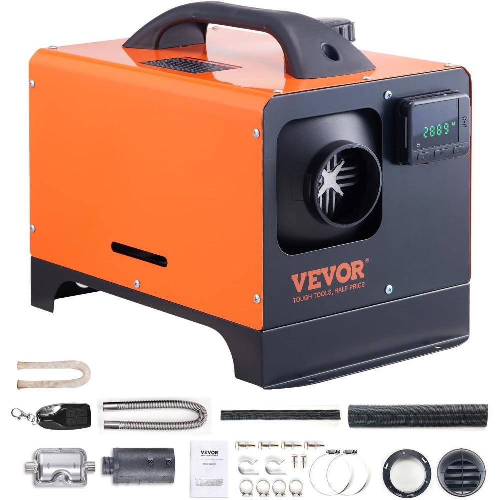 image:imageVEVOR Diesel Air Heater 8KW All in One 12V Truck Heater Parking Heater with Black LCD Remote Control Fast Heating Diesel Heater for RV Truck Boat Bus Car Trailer MotorhomesOrange