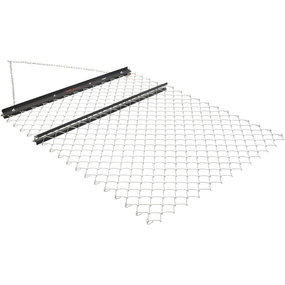 image:imageVEVOR Drag Harrow 4 x 5 ft Chain Harrow Made from Q235 Steel UTV Tractor Attachments for Landscape Leveling or Sod Prepping Durable Harrow Rake for Gravel Driveway Farm Field Garden Black4 x 5 ft