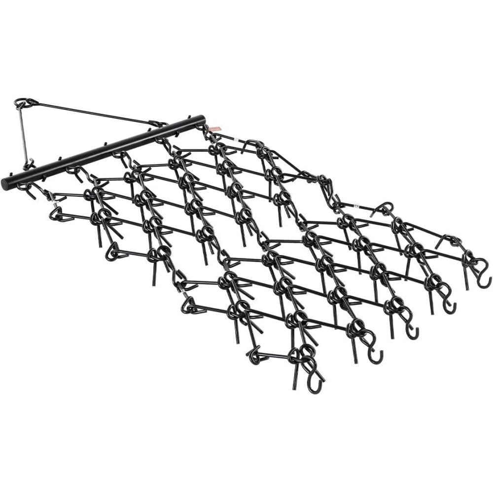 image:imageVEVOR Drag Harrow 4 x 5 ft Chain Harrow Made from Q235 Steel UTV Tractor Attachments for Landscape Leveling or Sod Prepping Durable Harrow Rake for Gravel Driveway Farm Field Garden Black4 x 57 ft