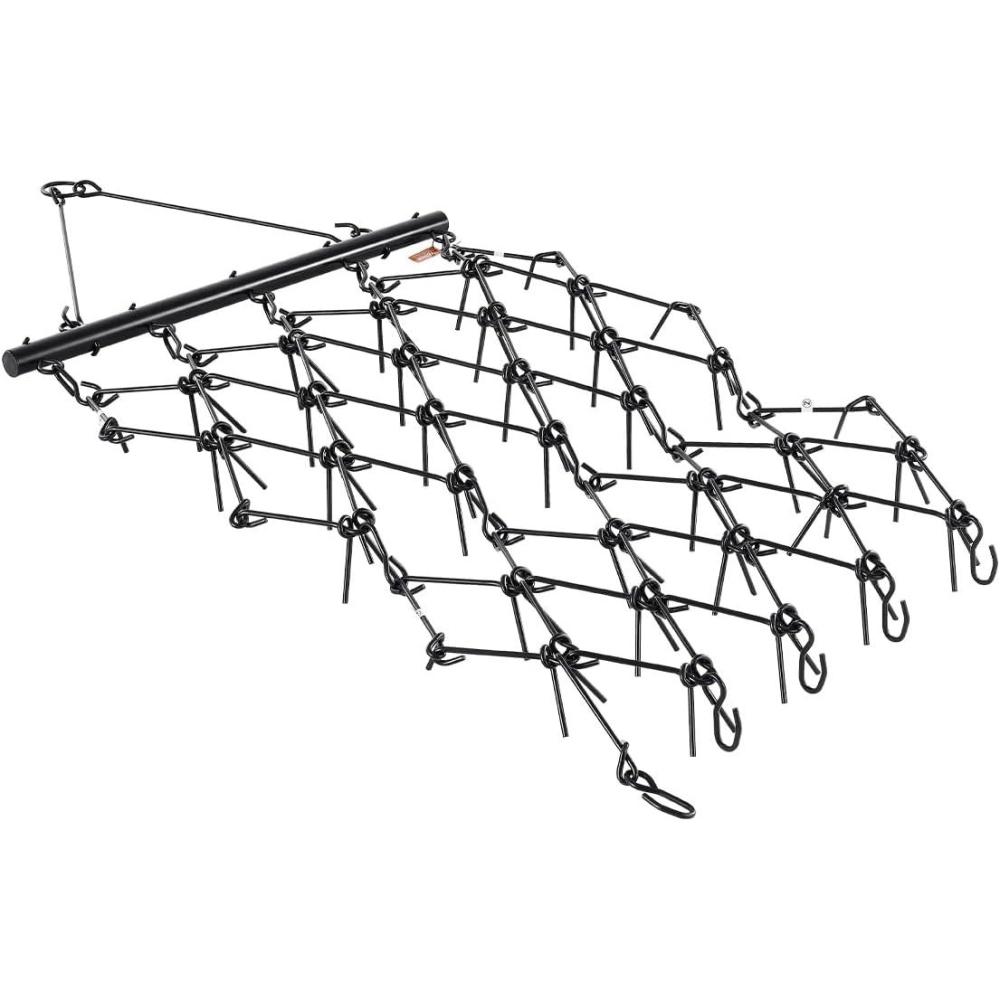 image:imageVEVOR Drag Harrow 4 x 5 ft Chain Harrow Made from Q235 Steel UTV Tractor Attachments for Landscape Leveling or Sod Prepping Durable Harrow Rake for Gravel Driveway Farm Field Garden Black4 x 56 ft