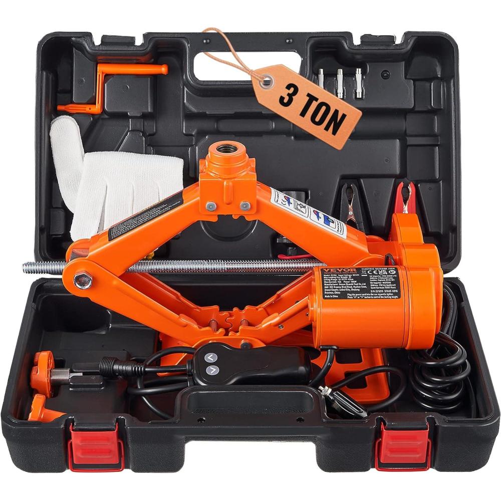 image:imageVEVOR Electric Car Jack 3 Tons 6600 lbs 12V Electric Scissor Jack Double Saddles with Remote Control Portable Car Jack for Sedan SUV Truck Tire Change Replacement
