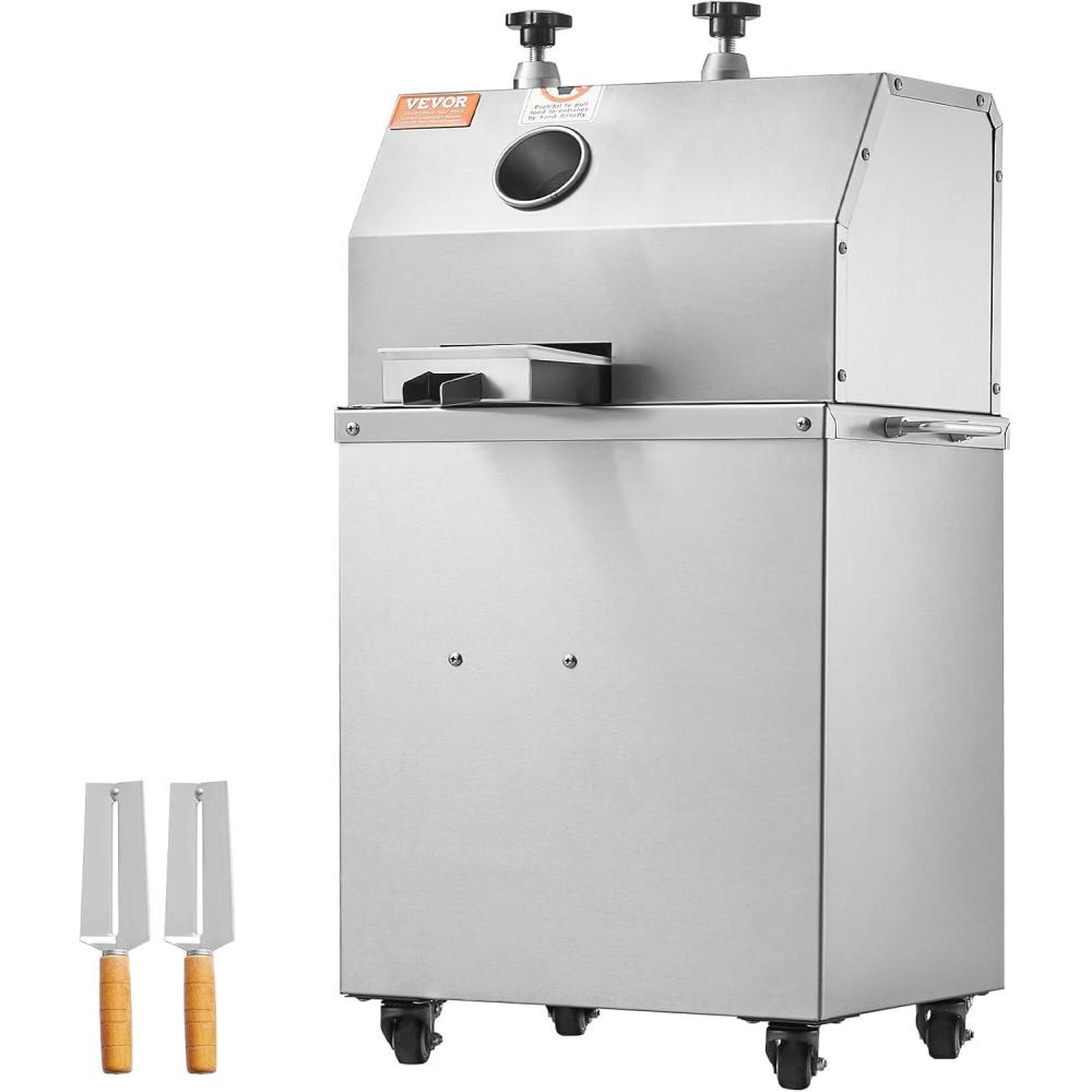 image:imageVEVOR Electric Sugar Cane Juicer 800W Sugarcane Juicer Machine with 661LBSH High Output 4 Stainless Steel Roller Auto Roller Pressure Adjustment Sugarcane Juice Press Extractor for HomeCommercial750W 3 Rollers