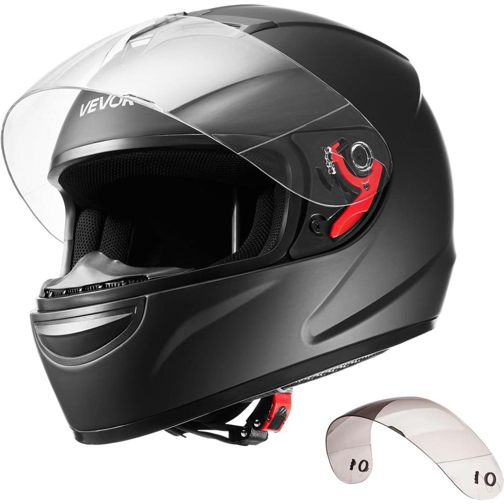 image:imageVEVOR Full Face Motorcycle Helmet DOT Approved Dual Visor amp Interchangeable Lens Smart Street ABS Helmet Comfortable Motocross Helmet Fit for Youth amp Adultshelmet full face