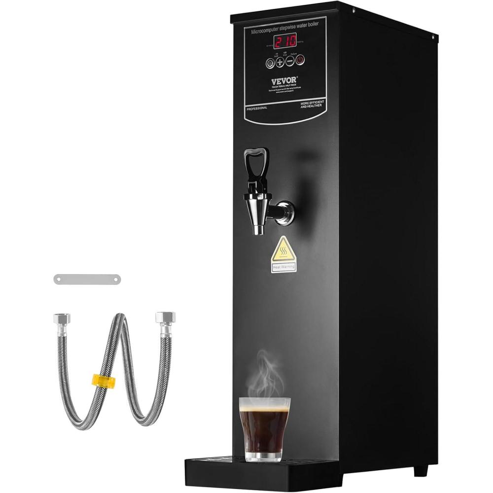 image:imageVEVOR Hot Water Dispenser Commercial Water Boiler 1500W with 316 Stainless Steel Heating Tube 50LH Stepbystep Fast Heating Electric Water Warmer for Coffee Tea Restaurant Office 15L211 Quarts