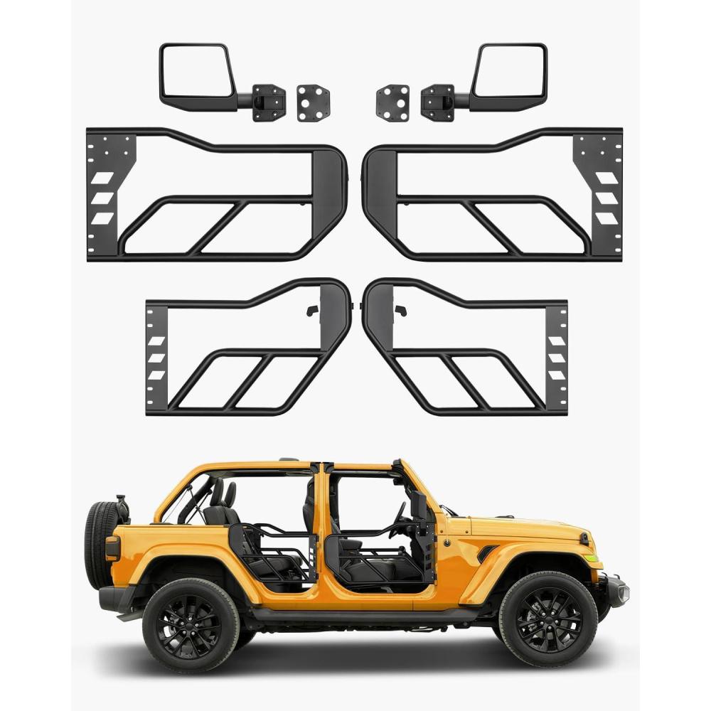 image:imageVEVOR Jeep Tube Doors 4Door Adventure Style Jeep Tubular Door with DOT Certified Rear View Mirrors Jeep Doors with Rear Mirrors for 20182026 Jeep Wrangler JL amp 20202026 Jeep Gladiator JT