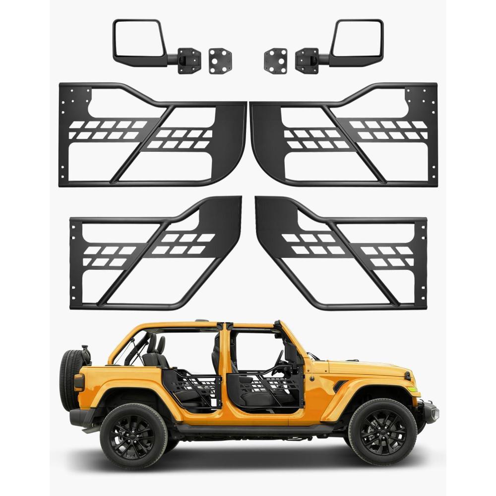 image:imageVEVOR Jeep Tube Doors 4Door Hunting Style Jeep Tubular Door with DOT Certified Rear View Mirrors Jeep Doors with Rear Mirrors for 20182026 Jeep Wrangler JL amp 20202026 Jeep Gladiator JT4 DoorSide View Mirror