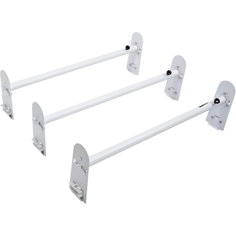 image:imageVEVOR Ladder Racks for Van 402 inch748 inch Adjustable Van Racks 750 LBS Capacity Alloy Steel Roof Ladder Racks Rain Gutter Racks Compatible with Minivans FullSize Vans 3 Pcs Whitefor Fullsize Vans