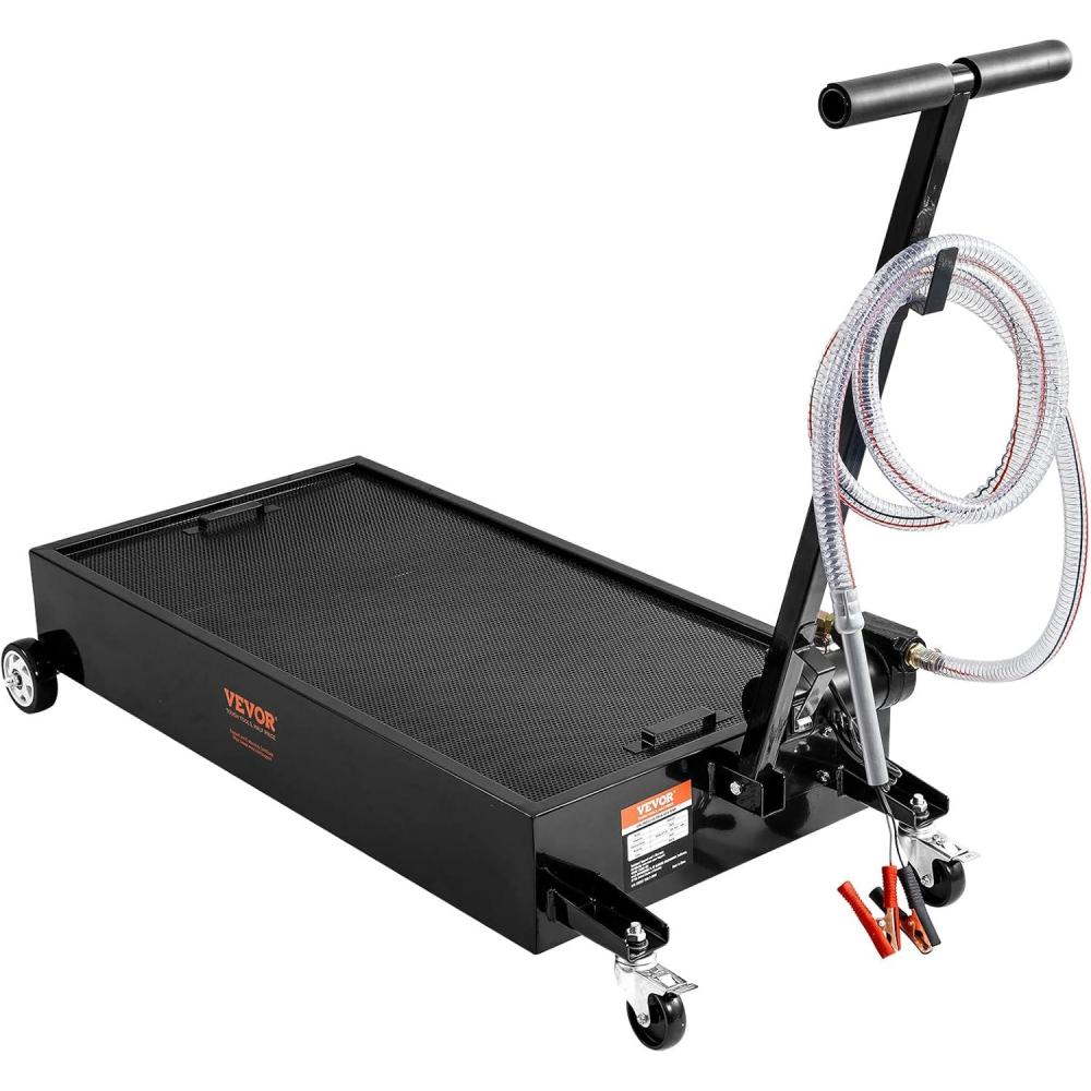 image:imageVEVOR Low Profile Oil Drain Pan 25 Gal Oil Drain Pan with 110V HighFlow Electric Pump Large Capacity Oil Change Pan with 72ft Hose amp Folding Handle Rolling Oil Drain Cart for Trucks Buses RVs20 Gallon