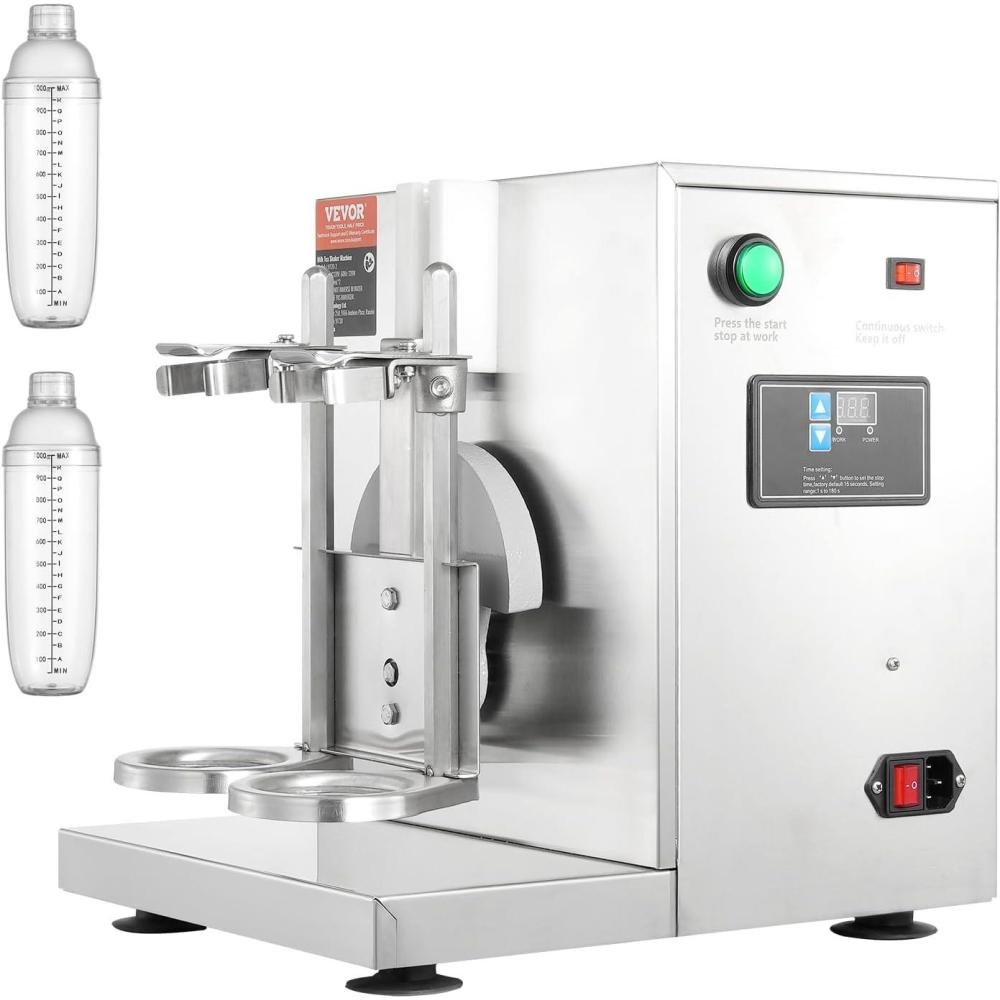 image:imageVEVOR Milk Tea Shaking Machine Electric Double Frame Milk Tea Shaker 0180s Adjustable Milk Shake Mixer Machine with Double 1000 ML PC Cups for Bubble Tea Boba Tea Juice Coffee Milk WineDouble 1000ML