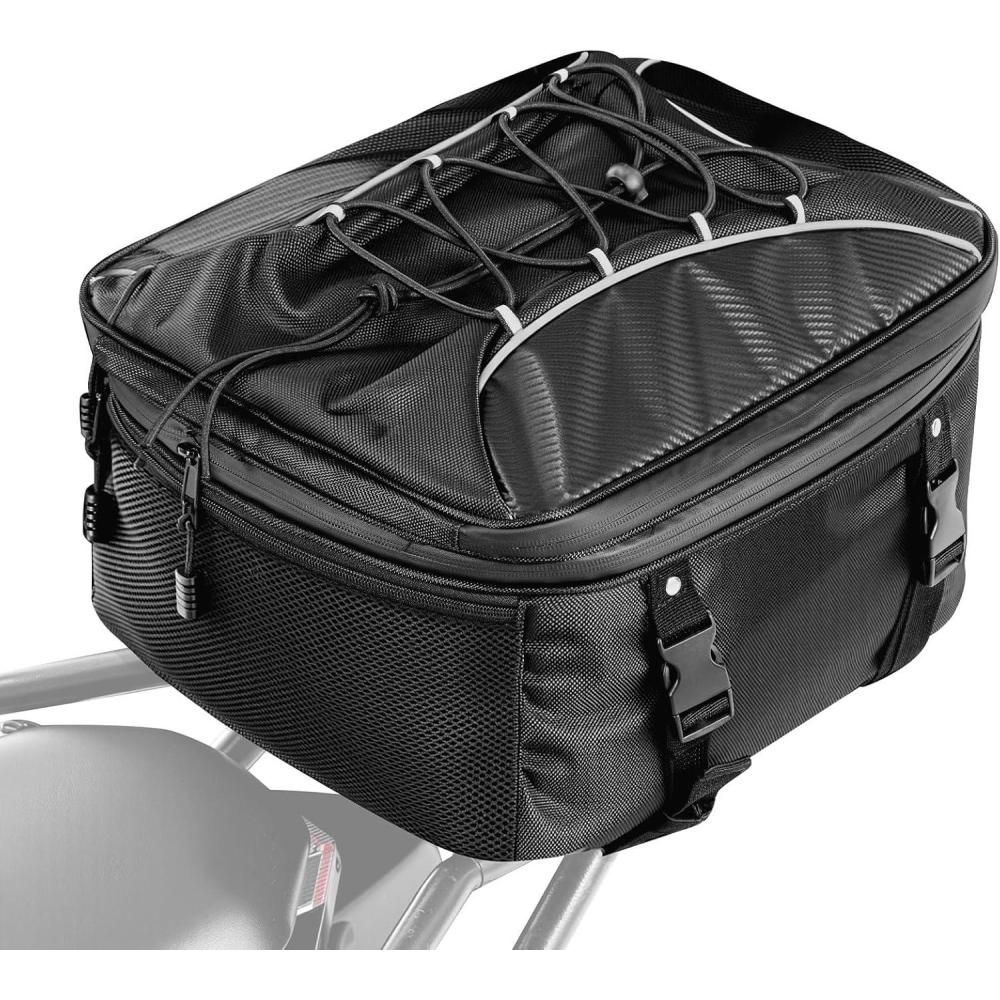 image:imageVEVOR Motorcycle Top Case 65L Universal Aluminum Alloy Motorbike Tail Box with Leather Lining Waterproof Detachable Motorcycle Top Box with Lock amp Back Cushion Fit for 99 of Motorcycle Frames2234 L