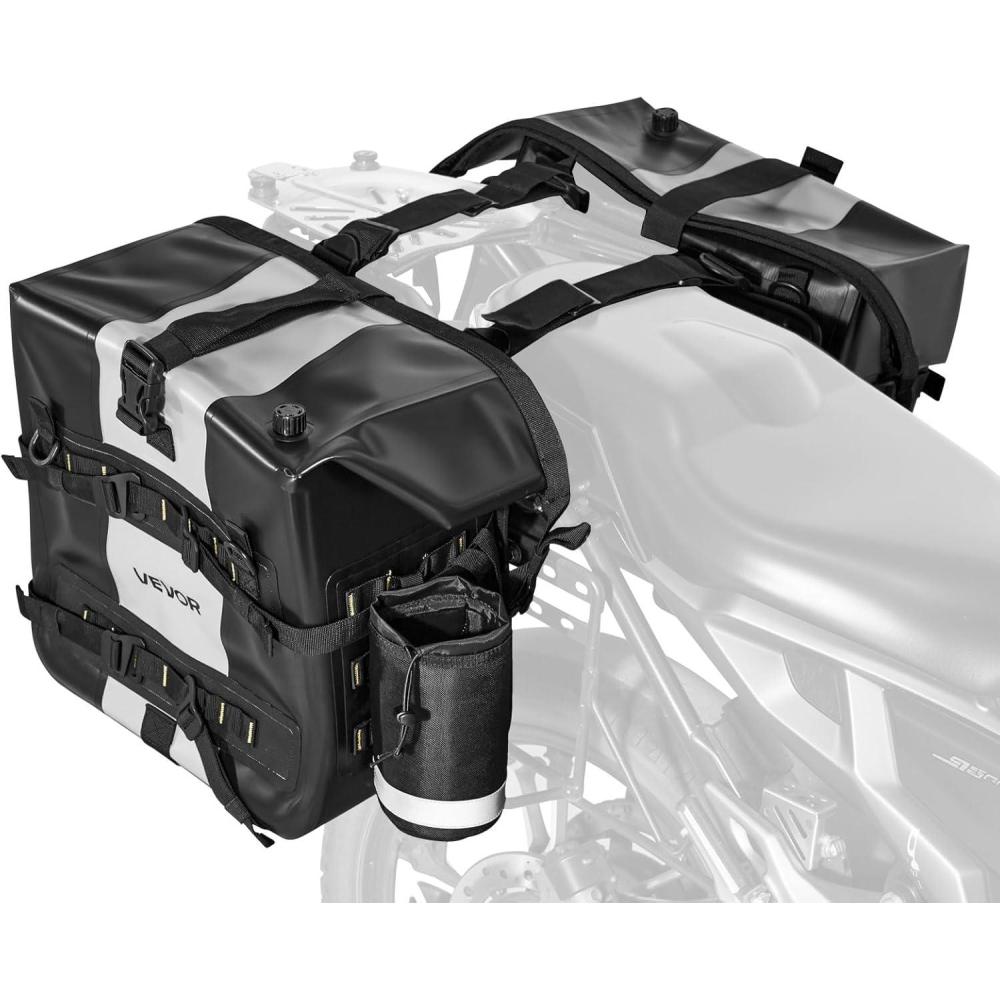 image:imageVEVOR Motorcycle Top Case 65L Universal Aluminum Alloy Motorbike Tail Box with Leather Lining Waterproof Detachable Motorcycle Top Box with Lock amp Back Cushion Fit for 99 of Motorcycle Frames56 L
