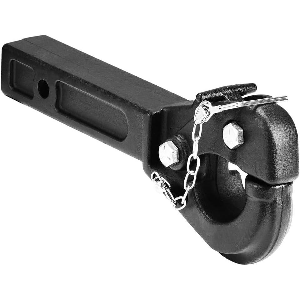 image:imageVEVOR Pintle Hook 20000 lbs Towing Capacity Pintle Hitch Receiver for 2inch Hitch Hook Military Receiver Fits 25 to 3inch Lunette Ring 156inch Length Black Powder Coat for Various TrailersNo Ball  20000 lbs